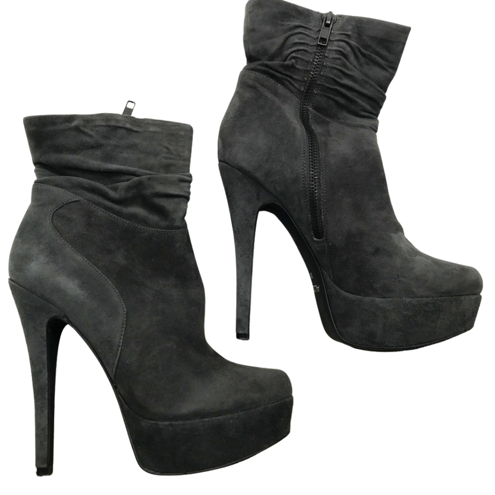 Aldo size 9.5 grey high heel boots